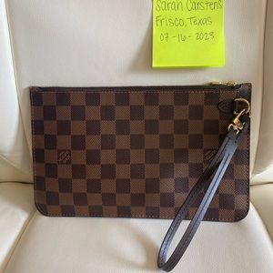 Louis Vuitton Damier Ebene Neverfull MM wristlet